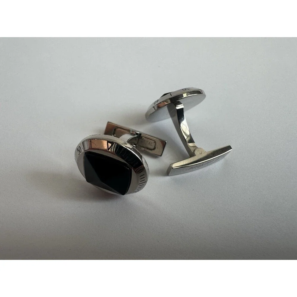 Cartier Pasha Watch Cufflinks Black SVL Luxury Large Button Jewelry